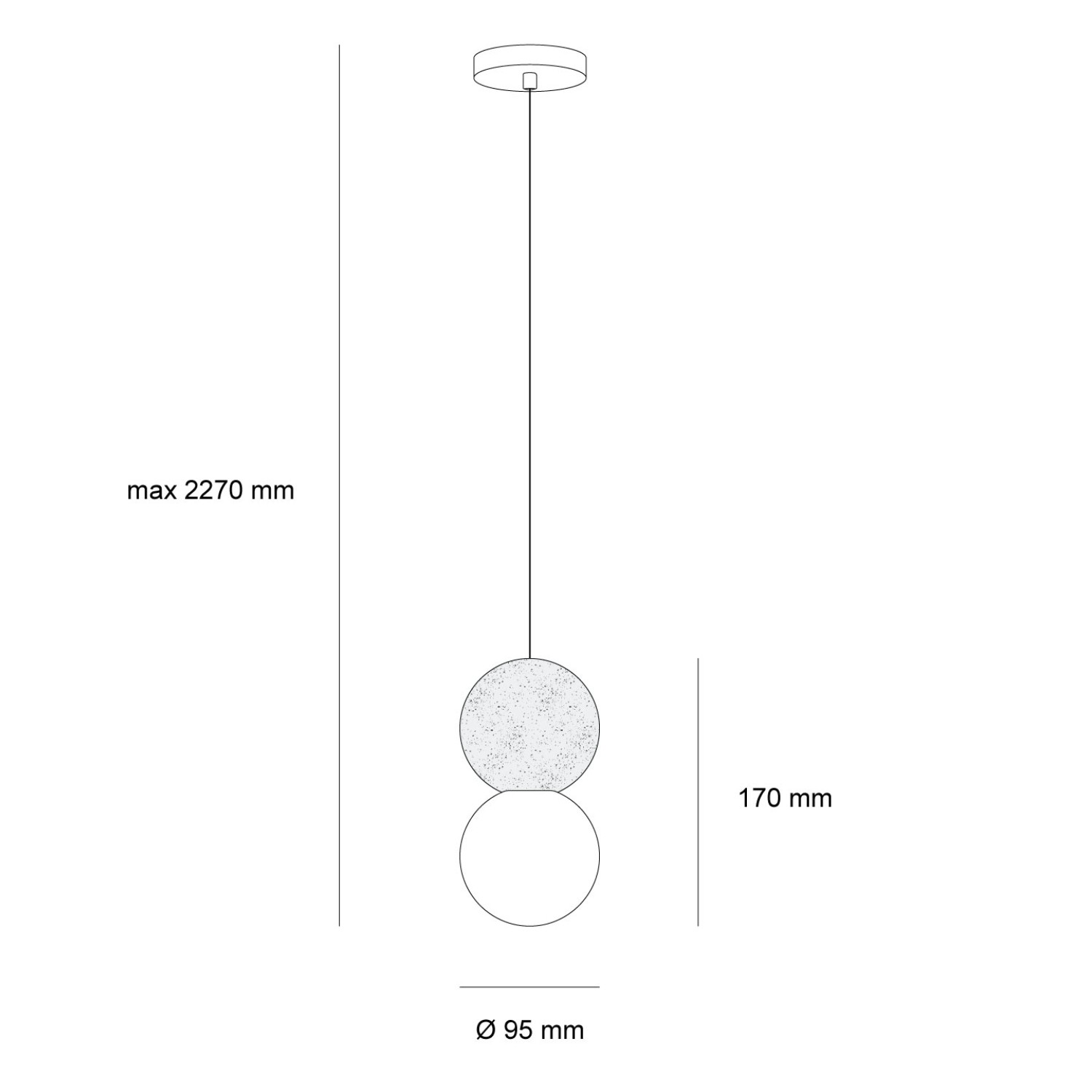 Снимка на Висящ пендел Luna | Цимент и стъкло | Индустриален стил | 5W | 3000K
