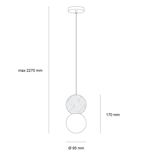 Снимка на Висящ пендел Luna | Цимент и стъкло | Индустриален стил | 5W | 3000K