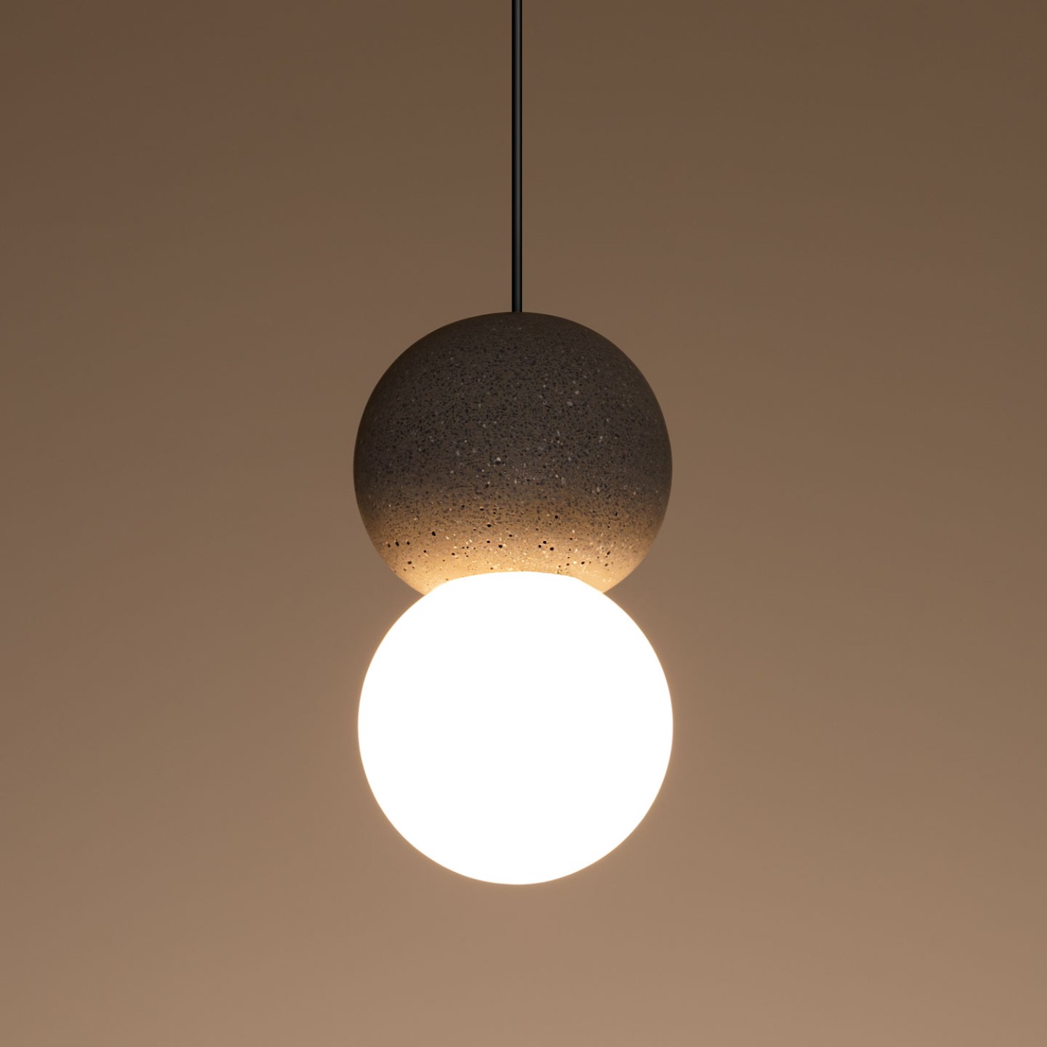 Снимка на Висящ пендел Luna | Цимент и стъкло | Индустриален стил | 5W | 3000K