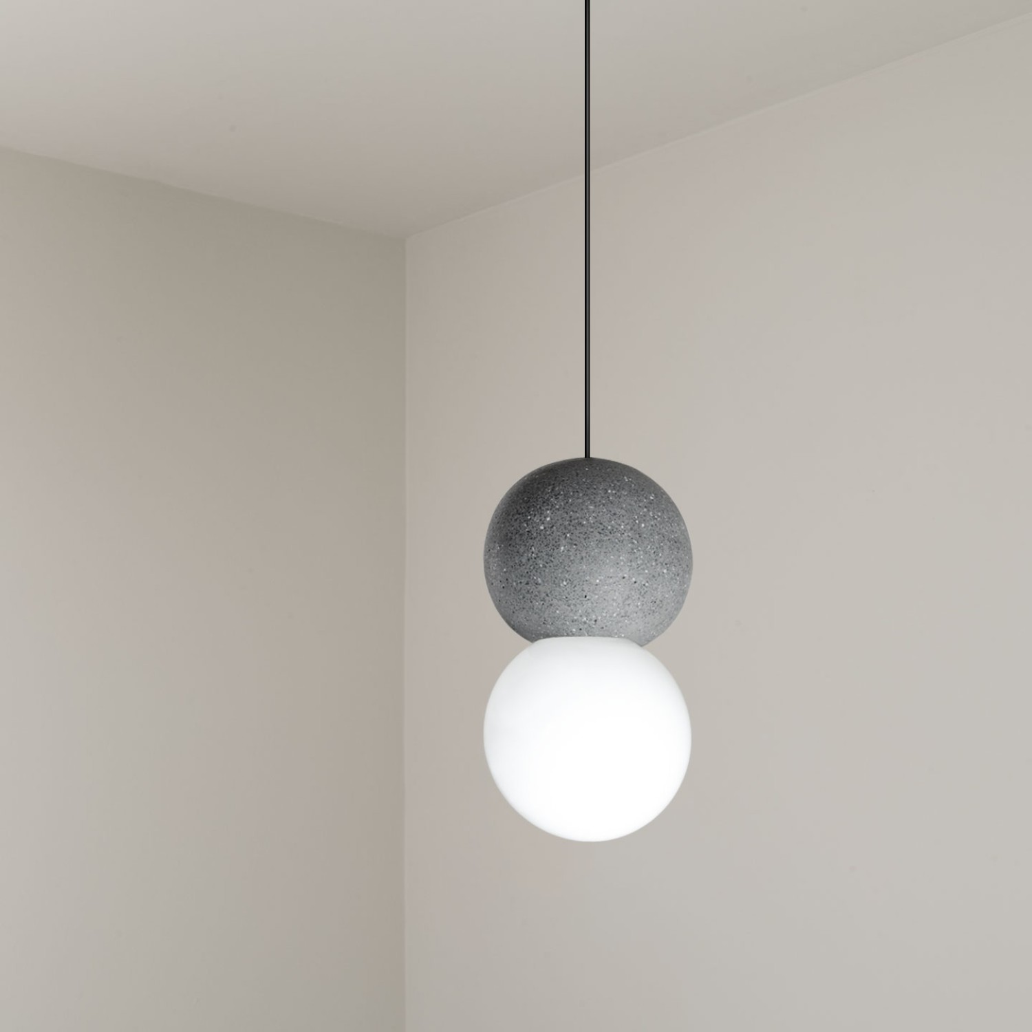 Снимка на Висящ пендел Luna | Цимент и стъкло | Индустриален стил | 5W | 3000K