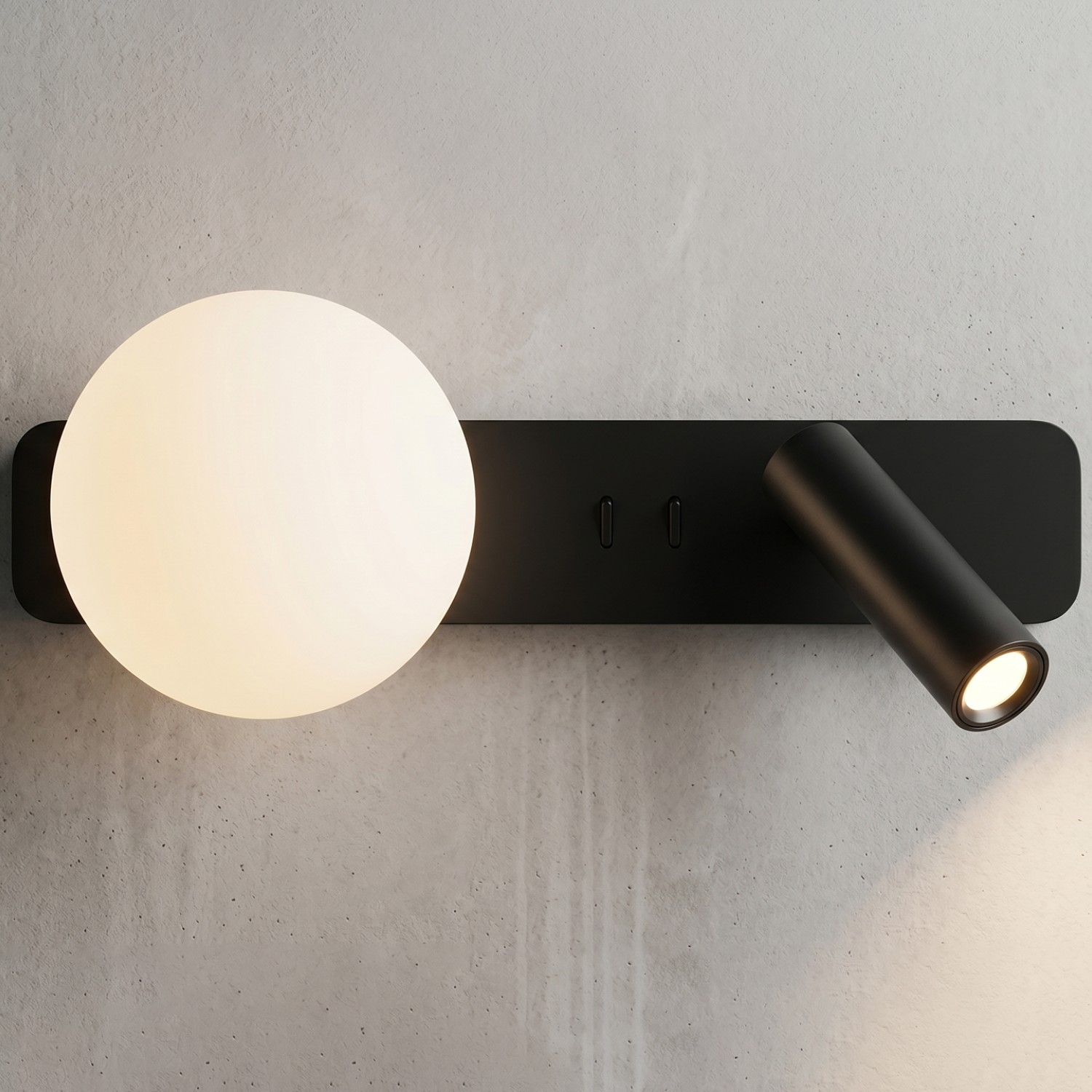 Снимка на Стенен аплик Kora с насочена светлина за четене и фоново осветление