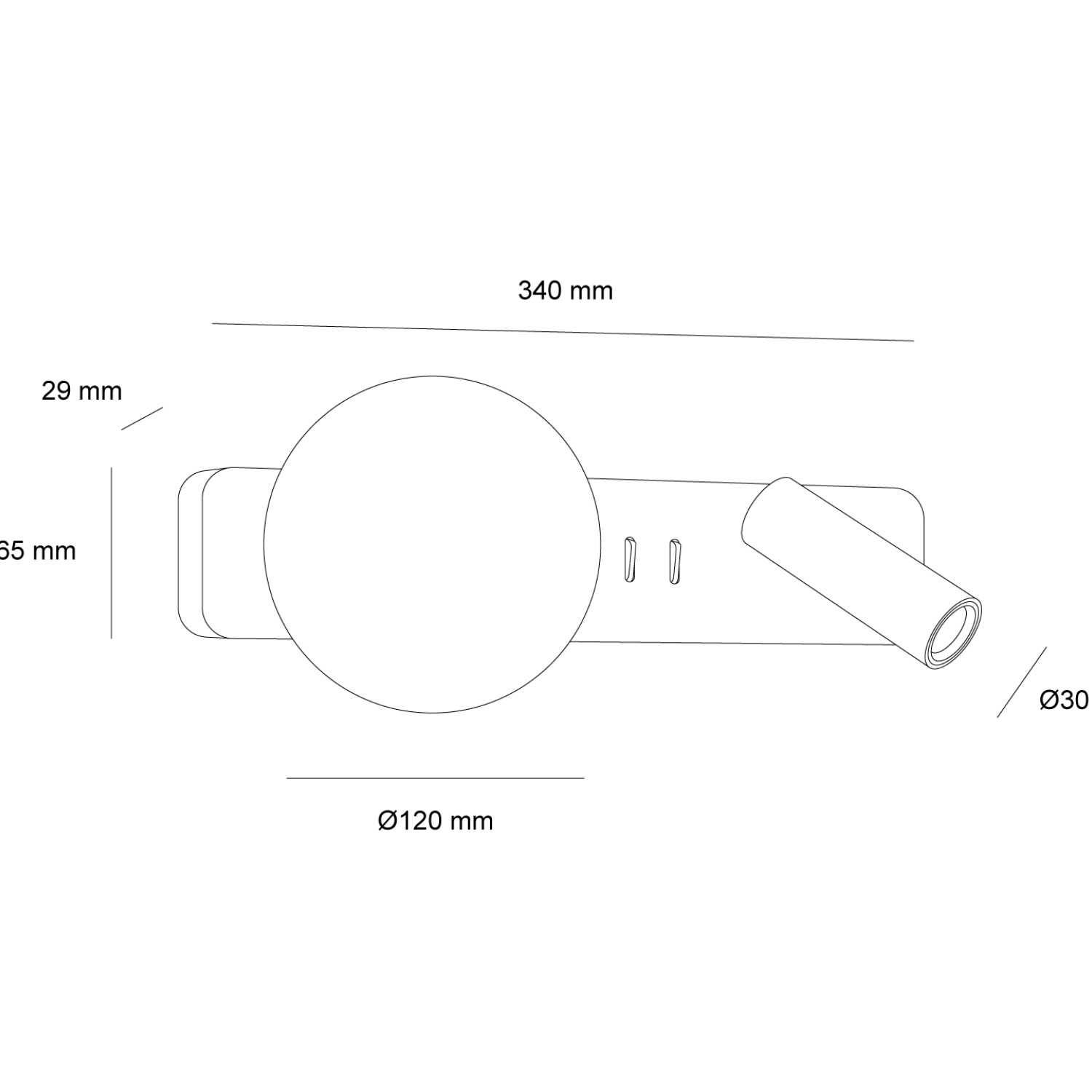 Снимка на Стенен аплик Kora с насочена светлина за четене и фоново осветление