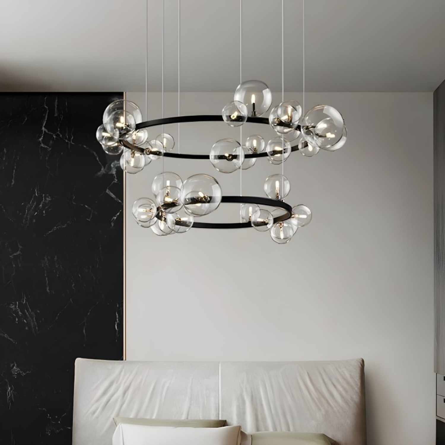 Снимка на Висящ полилей с 24 стъклени сфери G9 - Carina Circle 24 -