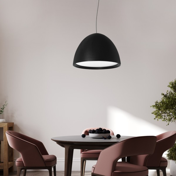 Снимка на Висящ черен куполен LED пендел Enigma (Ø450/Ø600) - Висящи лампи