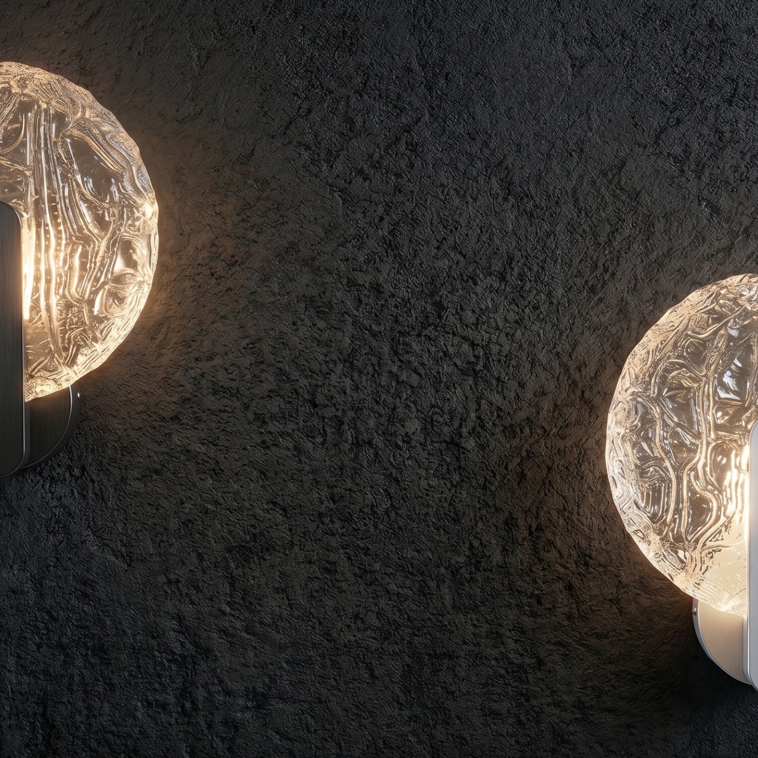 Снимка на Стенен аплик Ovia с текстурирано стъкло и тъч бутон