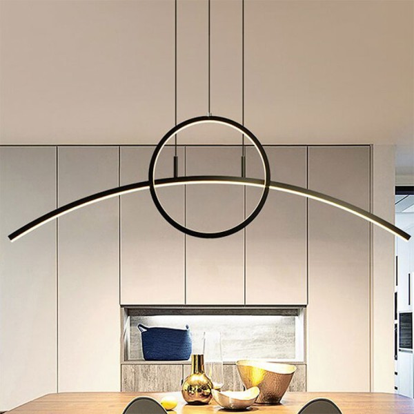 Снимка на Висящ LED полилей с кръгла и дъговидна форма Carina Rainbow (90 см) - Висящи лампи