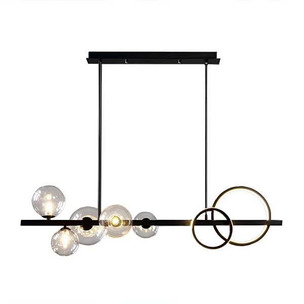 Снимка на Висящ полилей Carina Balls 5 с 5 сфери и 2 LED ринга -