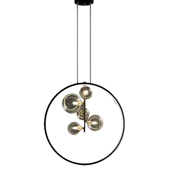 Снимка на Висящ LED полилей Carina Ring 5 | Ринг и 5 стъклени сфери