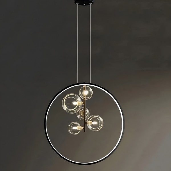 Снимка на Висящ LED полилей Carina Ring 5 | Ринг и 5 стъклени сфери