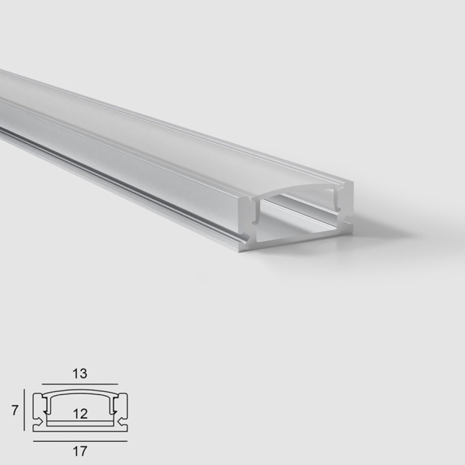 Снимка на Алуминиев профил за LED лента OM 509 | 17×7 мм | 3 метра | OPAL дифузер