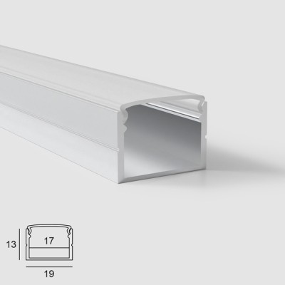 Алуминиев профил за LED лента OM 616 | 19×13 мм | 3 метра | OPAL дифузер