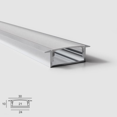 Алуминиев профил за LED лента BM 619 | 30×10 мм | За вграждане | 3 метра