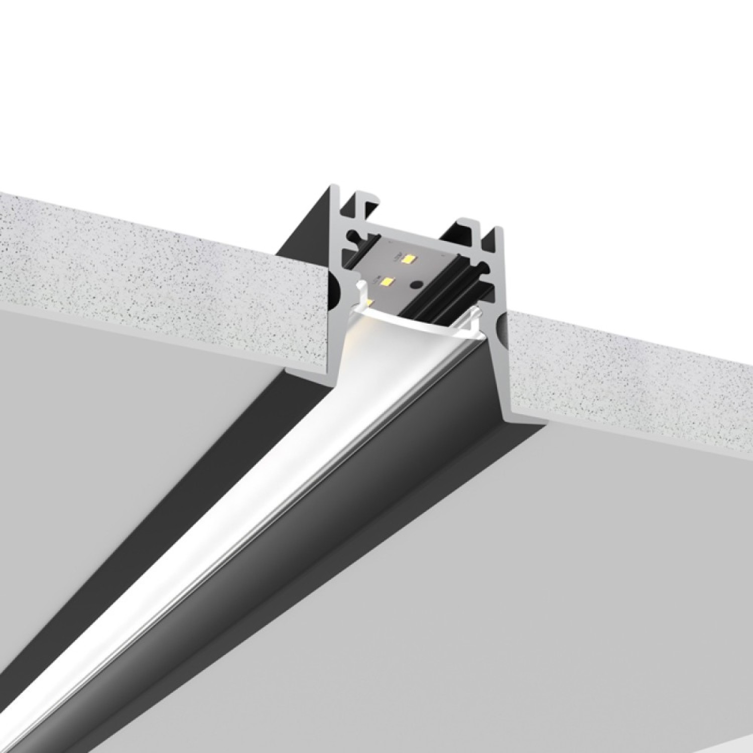 Снимка на Алуминиев профил за LED лента Inside | 26×33 мм | За вграждане в окачен таван | 2 метра