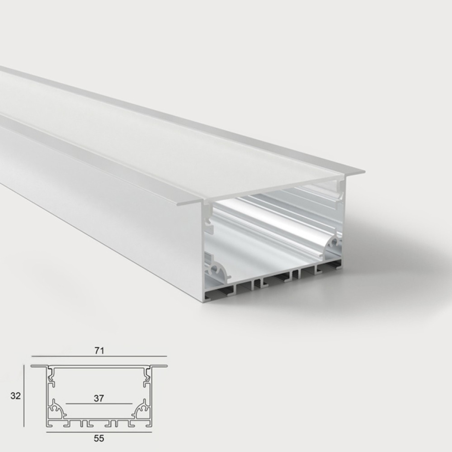 Снимка на Алуминиев профил за LED лента Eco Line 71 BM | 71х32мм | 3 метра дължина