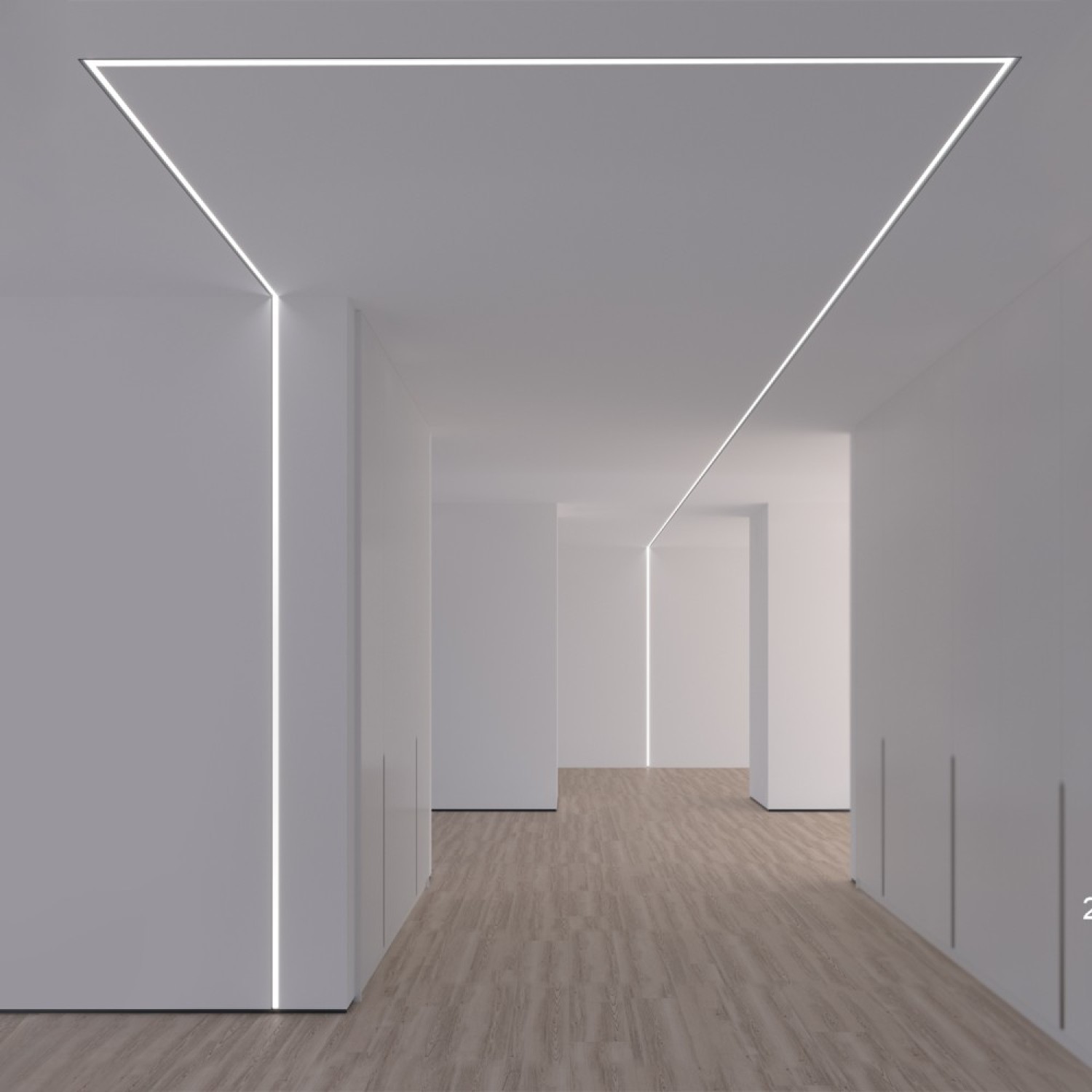 Снимка на Алуминиев профил за LED лента Inside Pro Trimless | 69×28 мм | Безрамков монтаж в гипсокартон | 1 метър