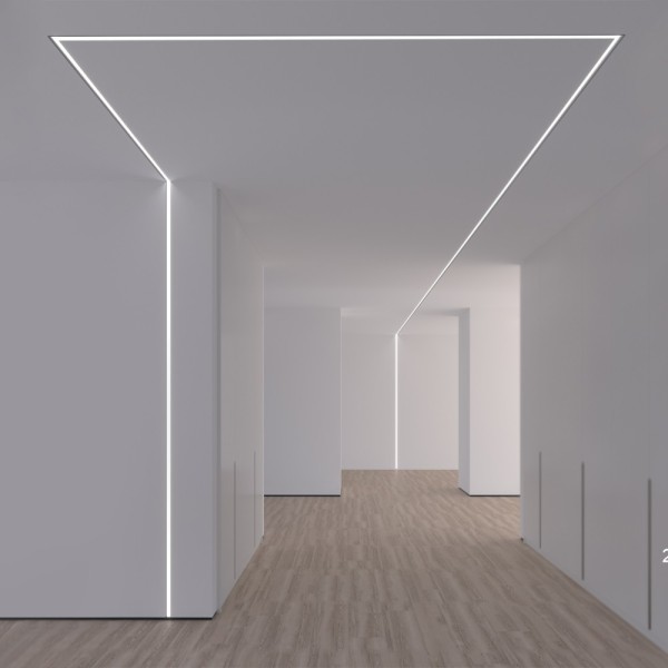 Снимка на Алуминиев профил за LED лента Inside Pro Trimless | 69×28 мм | Безрамков монтаж в гипсокартон | 1 метър