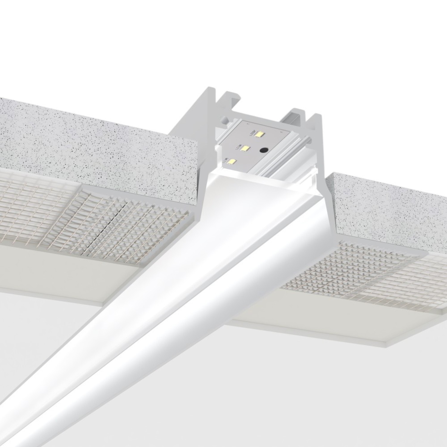 Снимка на Алуминиев профил за LED лента Inside Pro Trimless | 69×28 мм | Безрамков монтаж в гипсокартон | 1 метър