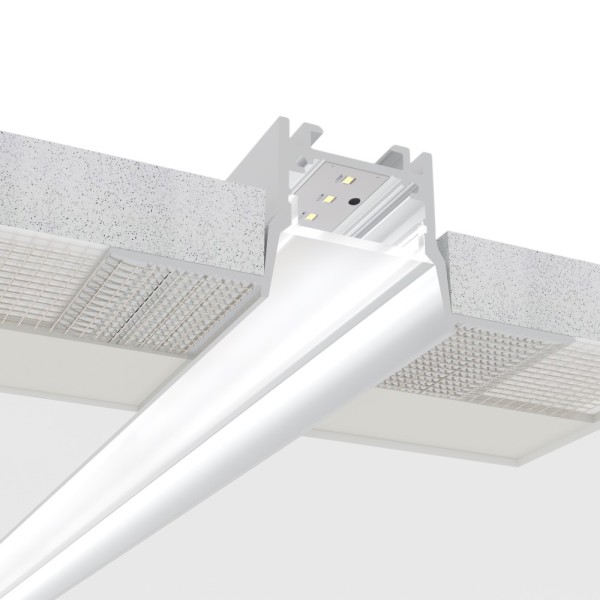 Снимка на Алуминиев профил за LED лента Inside Pro Trimless | 69×28 мм | Безрамков монтаж в гипсокартон | 1 метър