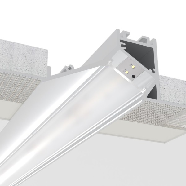 Снимка на Алуминиев профил за LED лента Fillet Pro Trimless | 94×35 мм | Безрамков монтаж в гипсокартон | 1 метър