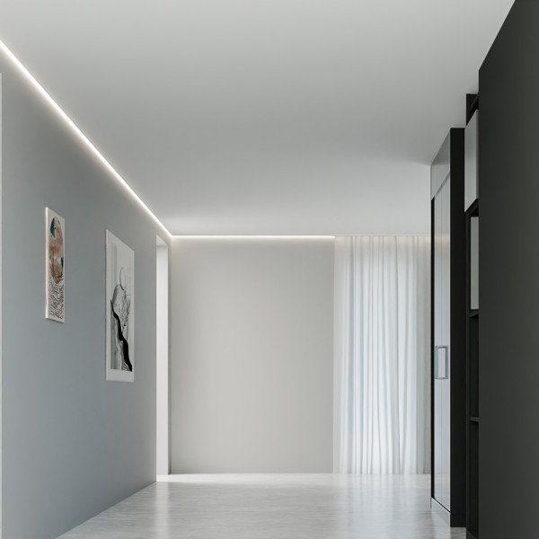 Детайлно изображение на Алуминиев профил за LED лента Corner Shadow Trimless | 3 метра | Скрит монтаж Снимка на Алуминиев профил за LED лента Corner Shadow Trimless | 3 метра | Скрит монтаж