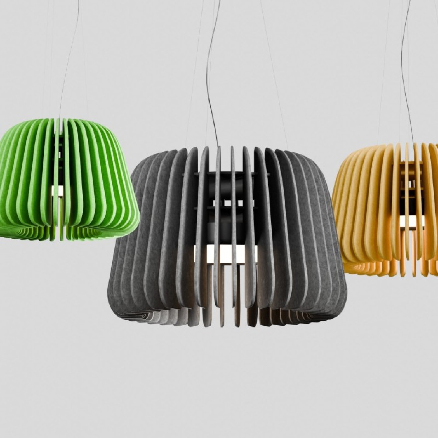 Детайлно изображение на Акустична LED лампа Echo с филц панели | Звукопоглъщаща Снимка на Акустична LED лампа Echo с филц панели | Звукопоглъщаща