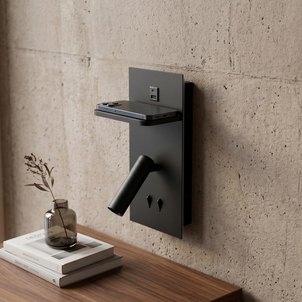 Снимка на Стенен аплик Dock с рафт | USB Type-C | Безжично зарядно