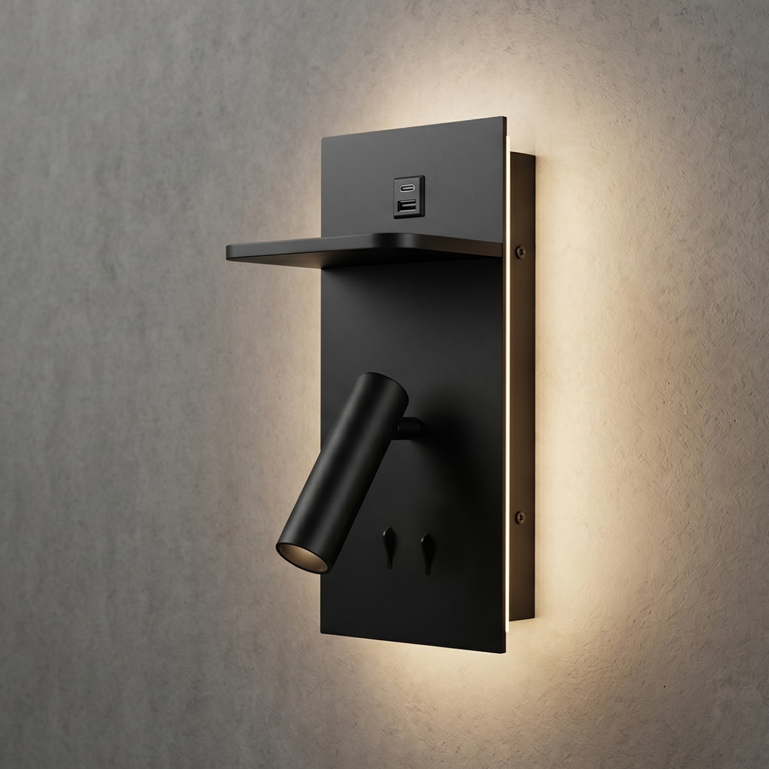 Снимка на Стенен аплик Dock с рафт | USB Type-C | Безжично зарядно