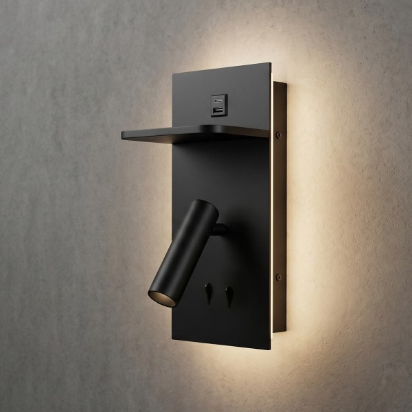 Снимка на Стенен аплик Dock с рафт | USB Type-C | Безжично зарядно