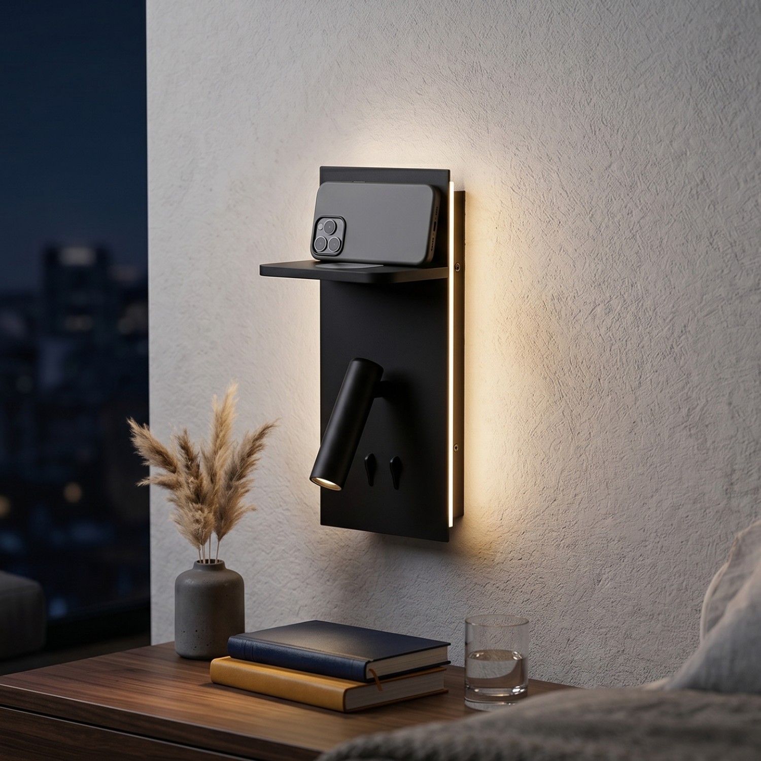 Снимка на Стенен аплик Dock с рафт | USB Type-C | Безжично зарядно