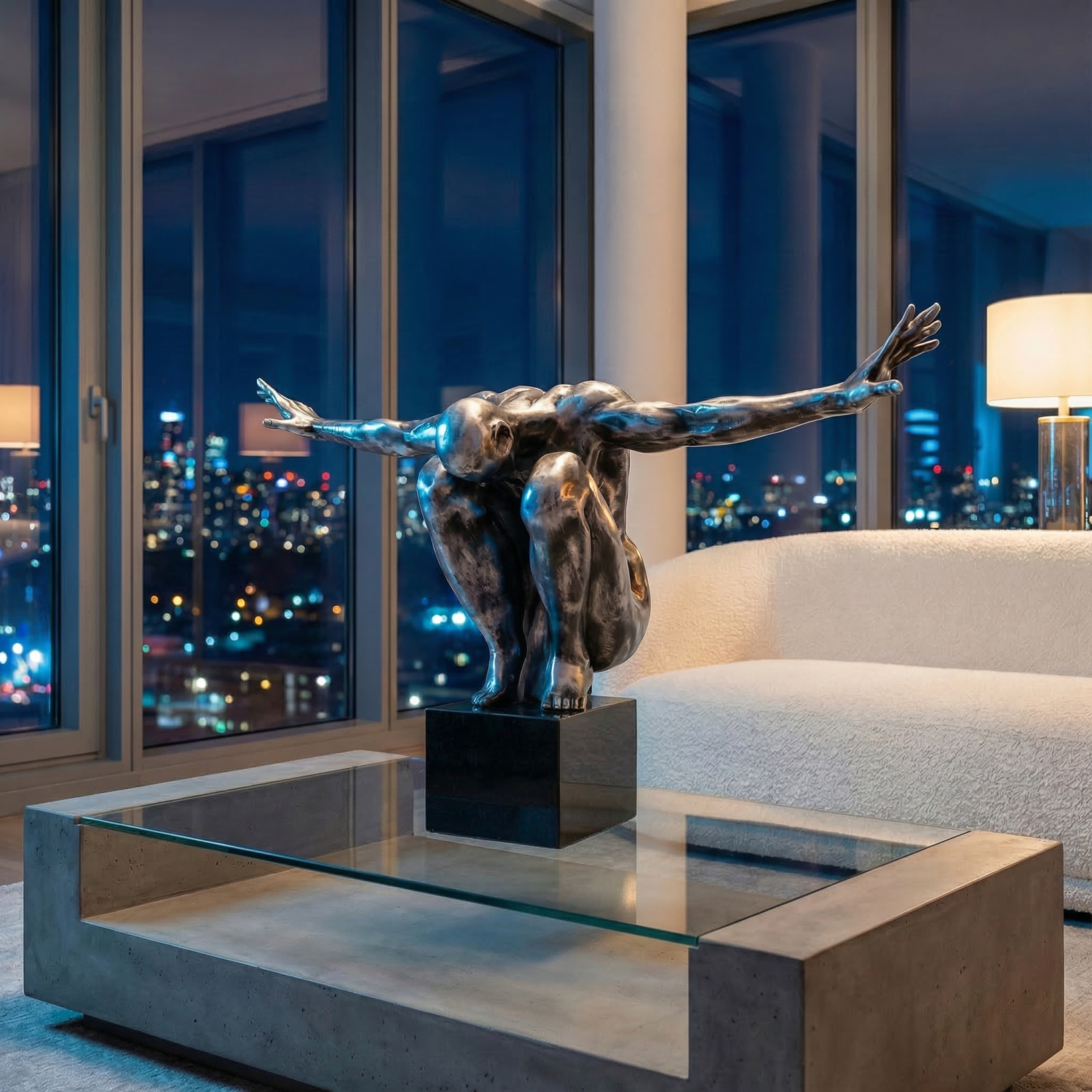 Снимка на Скулптура човешки силует Balance | Разперени ръце | 90cm