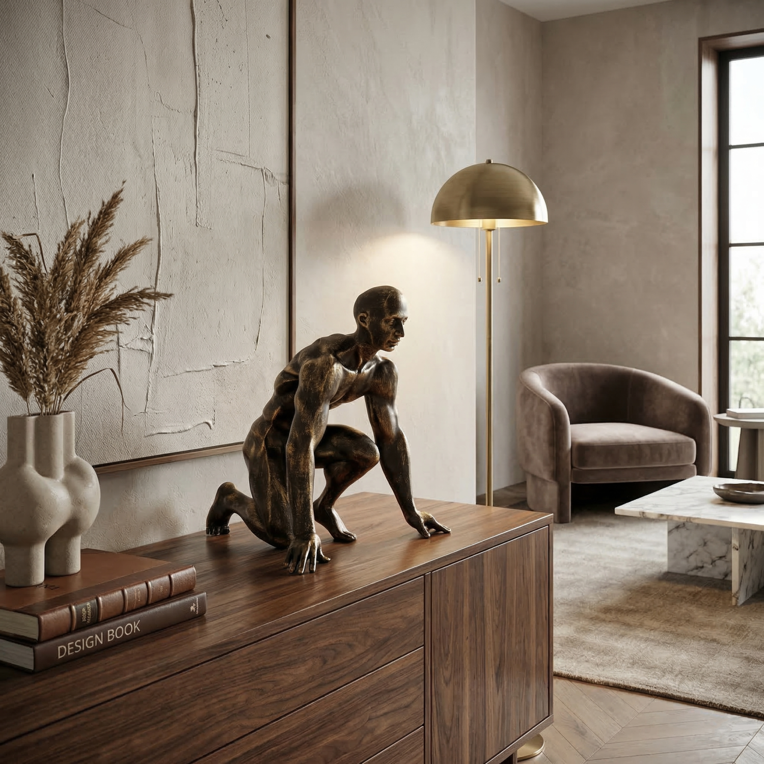 Снимка на Скулптура на атлет в стартова позиция Runner | 28cm | Бронз