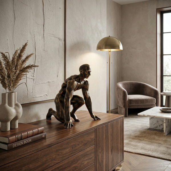 Снимка на Скулптура на атлет в стартова позиция Runner | 28cm | Бронз