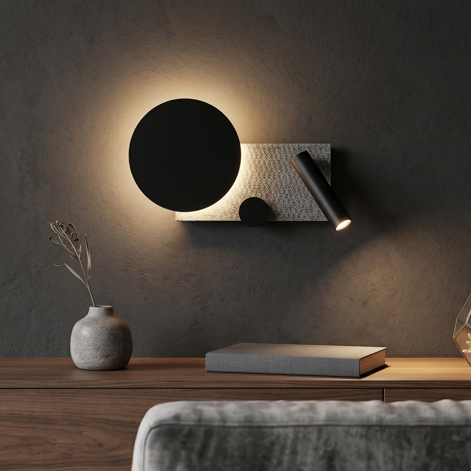 Снимка на Стенен аплик Moka с декоративна и насочена светлина