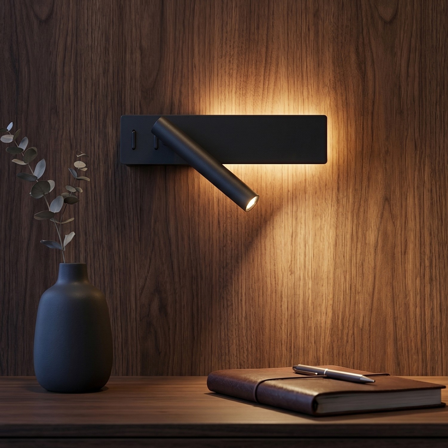 Снимка на Стенен аплик Kora с насочена светлина за четене и фоново осветление