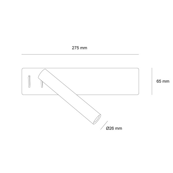 Снимка на Стенен аплик Kora с насочена светлина за четене и фоново осветление