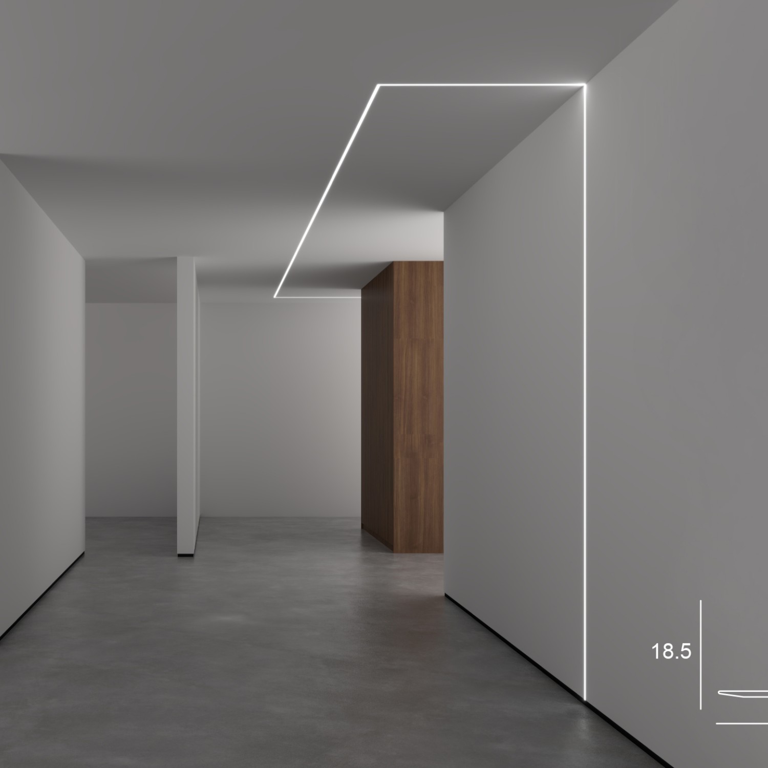 Снимка на Алуминиев профил за LED лента Trimless Nano Line | 53×18,5 мм | Безрамков монтаж в гипсокартон | 2 метра