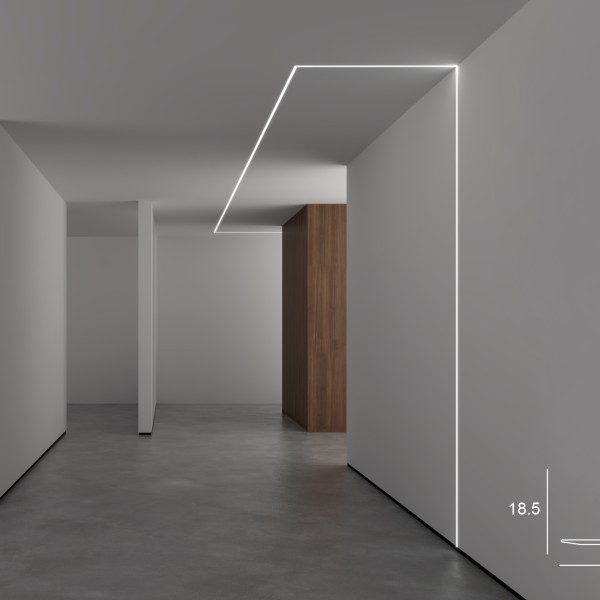 Снимка на Алуминиев профил за LED лента Trimless Nano Line | 53×18,5 мм | Безрамков монтаж в гипсокартон | 2 метра