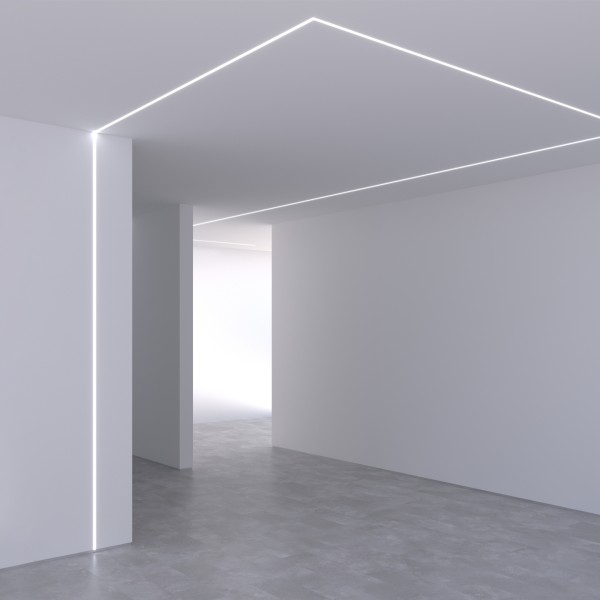 Снимка на Алуминиев профил за LED лента Trimless Nano Line | 53×18,5 мм | Безрамков монтаж в гипсокартон | 2 метра