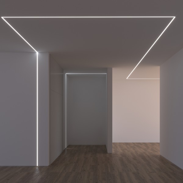 Снимка на Алуминиев профил за LED лента Trimless Nano Line | 53×18,5 мм | Безрамков монтаж в гипсокартон | 2 метра