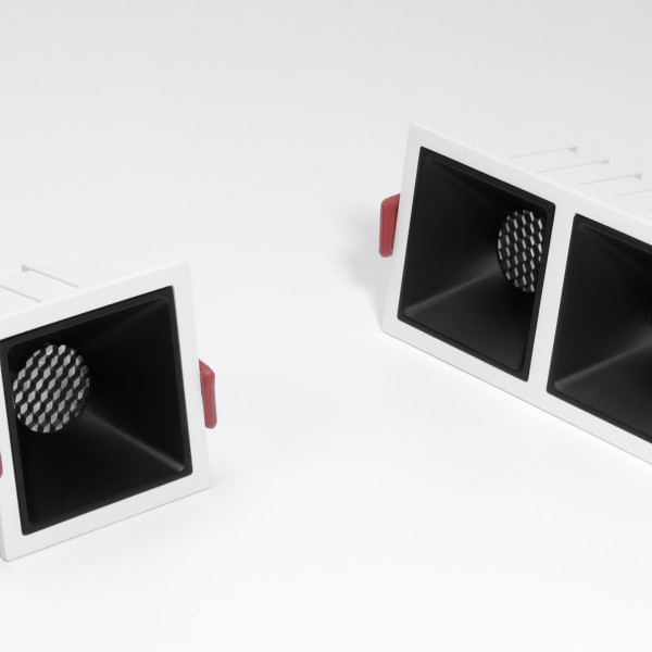 Снимка на Двойна LED луна за вграждане Squadra | 3000K | Черен рефлектор