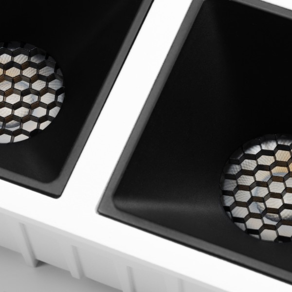 Снимка на Двойна LED луна за вграждане Squadra | 3000K | Черен рефлектор