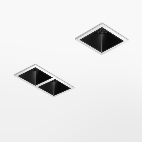 Снимка на Двойна LED луна за вграждане Squadra | 3000K | Черен рефлектор