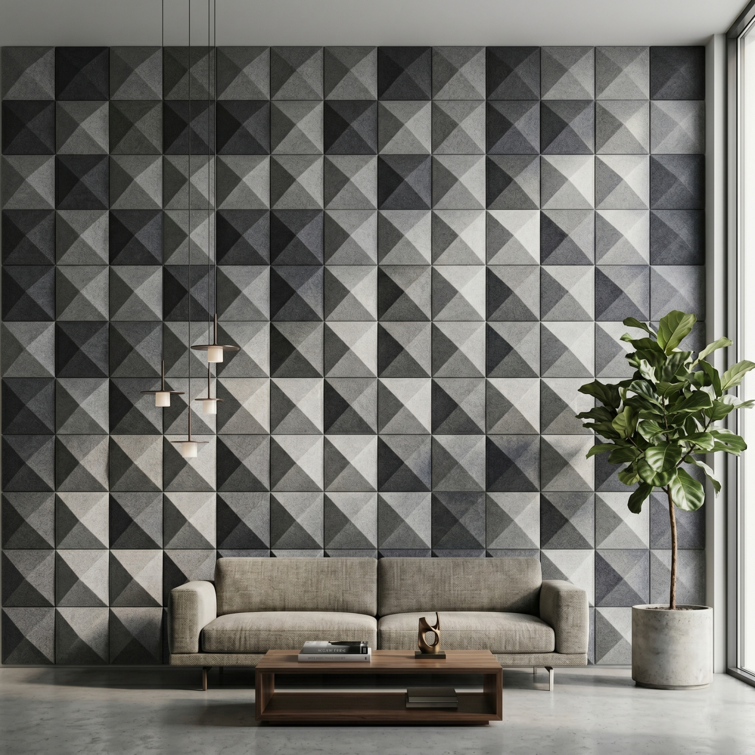 Детайлно изображение на 3D акустичен панел Pyramid 300x300x50 mm Снимка на 3D акустичен панел Pyramid 300x300x50 mm