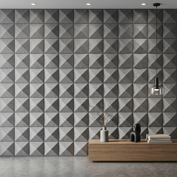 Детайлно изображение на 3D акустичен панел Pyramid 300x300x50 mm Снимка на 3D акустичен панел Pyramid 300x300x50 mm