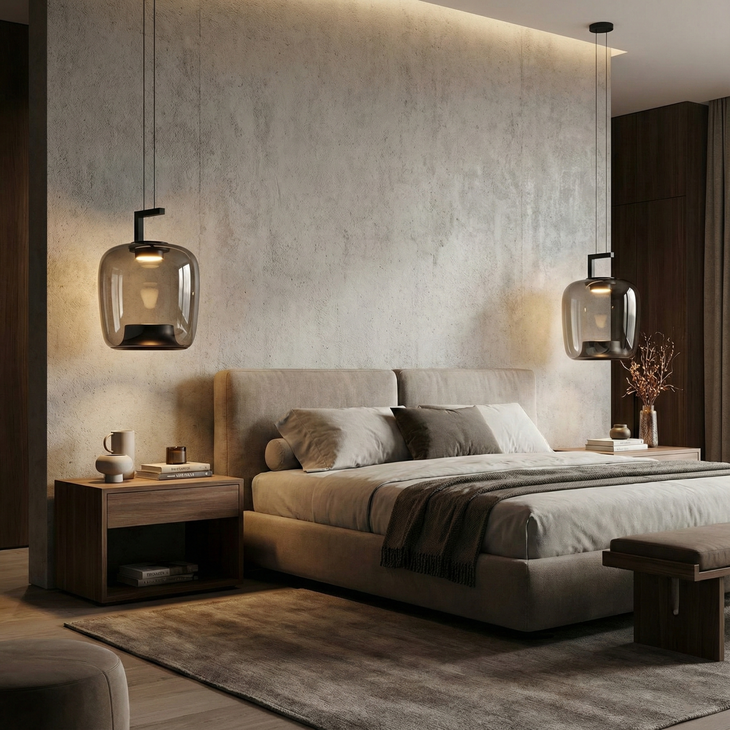 Снимка на Висящ LED пендел Amber A | Опушено стъкло | 5W | 3000K