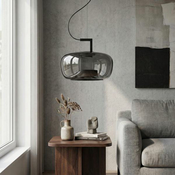 Снимка на Висящ LED пендел Amber C | Опушено стъкло | 5W | 3000K