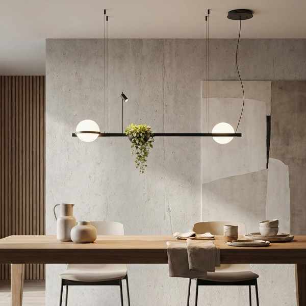 Детайлно изображение на Дизайнерска висяща LED лампа Astro Duo | 24W | Черна | 3000K Снимка на Дизайнерска висяща LED лампа Astro Duo | 24W | Черна | 3000K