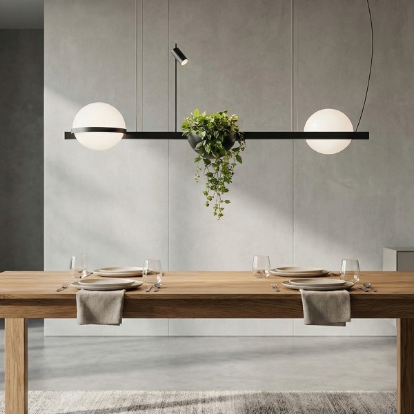 Детайлно изображение на Дизайнерска висяща LED лампа Astro Duo | 24W | Черна | 3000K Снимка на Дизайнерска висяща LED лампа Astro Duo | 24W | Черна | 3000K