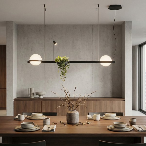 Детайлно изображение на Дизайнерска висяща LED лампа Astro Duo | 24W | Черна | 3000K Снимка на Дизайнерска висяща LED лампа Astro Duo | 24W | Черна | 3000K