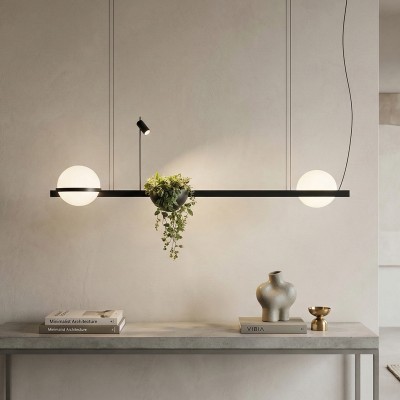 Дизайнерска висяща LED лампа Astro Duo | 24W | Черна | 3000K